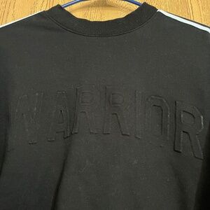 Women’s/Big Girls’ Black “WARRIOR” Long Sleeve Top w/ White Trim Sz 7-9